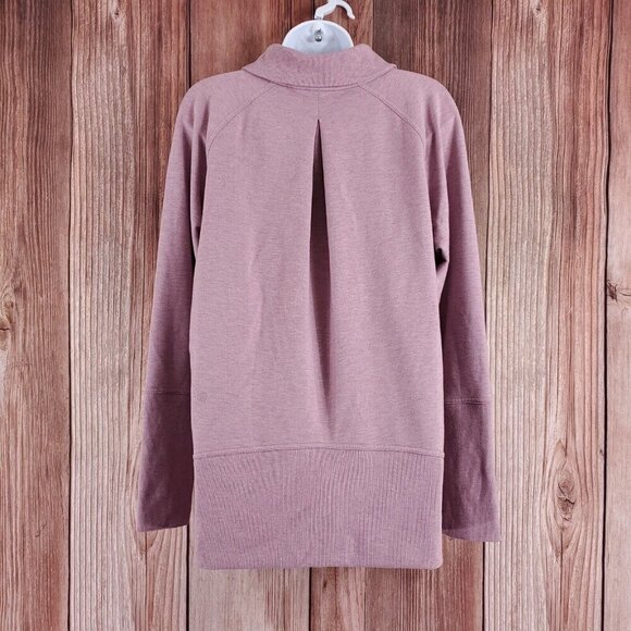 Lululemon Womens Size 10 High Lines Pullover Heathered Vintage Mauve Cowl Neck - Picture 4 of 15
